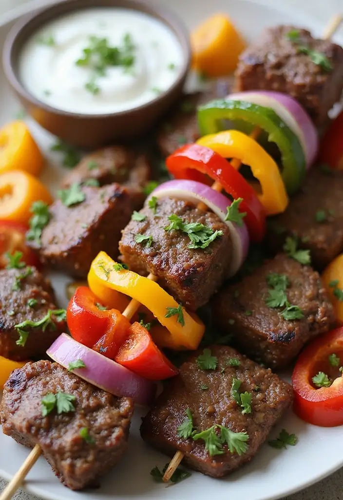 27 Healthy Steak Dinner Recipes That Feel Fancy and Fit - 4. Rosemary Garlic Beef Skewers