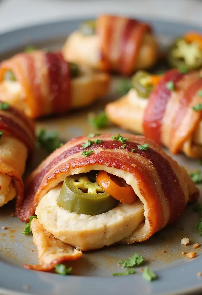 27 Healthy Stuffed Chicken Breast Recipes That Impress - 10. Bacon-Wrapped Jalapeño Popper Stuffed Chicken