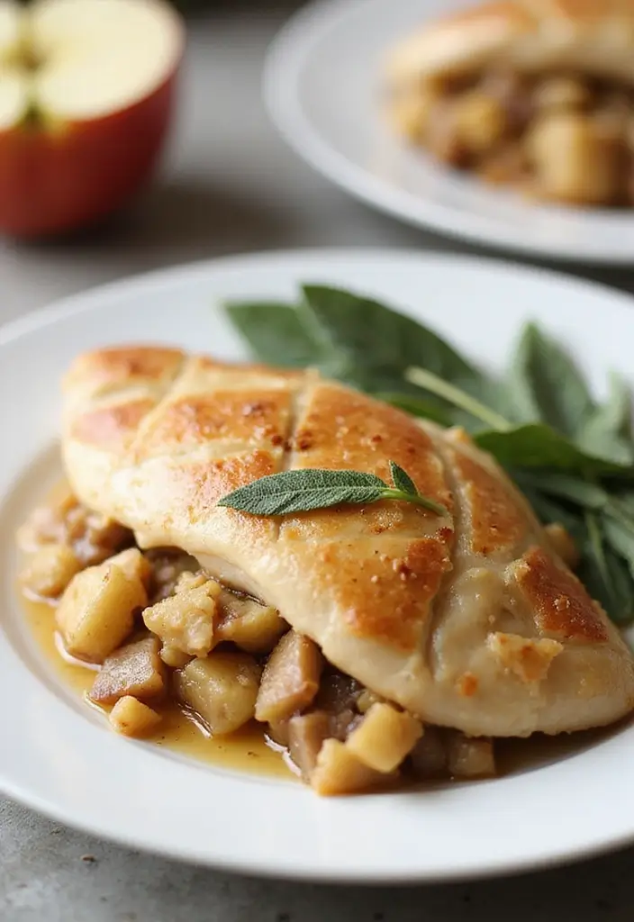 27 Healthy Stuffed Chicken Breast Recipes That Impress - 14. Apple and Sage Stuffed Chicken Breast