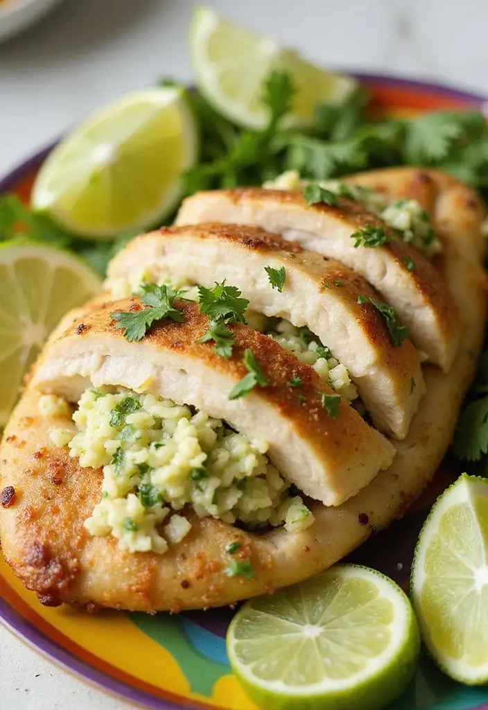 27 Healthy Stuffed Chicken Breast Recipes That Impress - 17. Cilantro Lime Rice Stuffed Chicken Breast