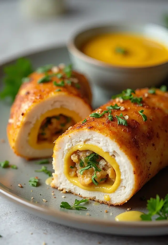 27 Healthy Stuffed Chicken Breast Recipes That Impress - 20. Honey Mustard and Garlic Stuffed Chicken Breast