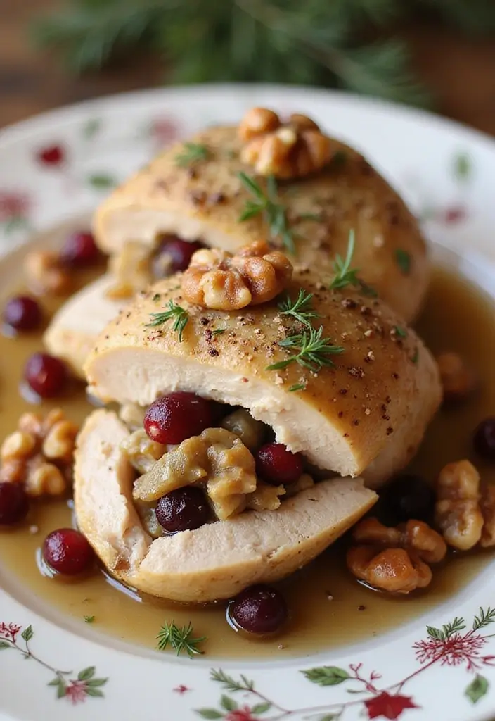 27 Healthy Stuffed Chicken Breast Recipes That Impress - 22. Cranberry and Walnut Stuffed Chicken
