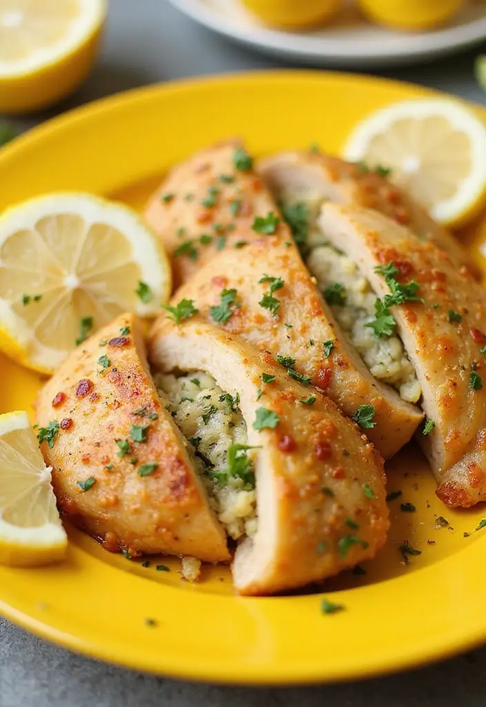 27 Healthy Stuffed Chicken Breast Recipes That Impress - 26. Lemon Pepper Stuffed Chicken Breast