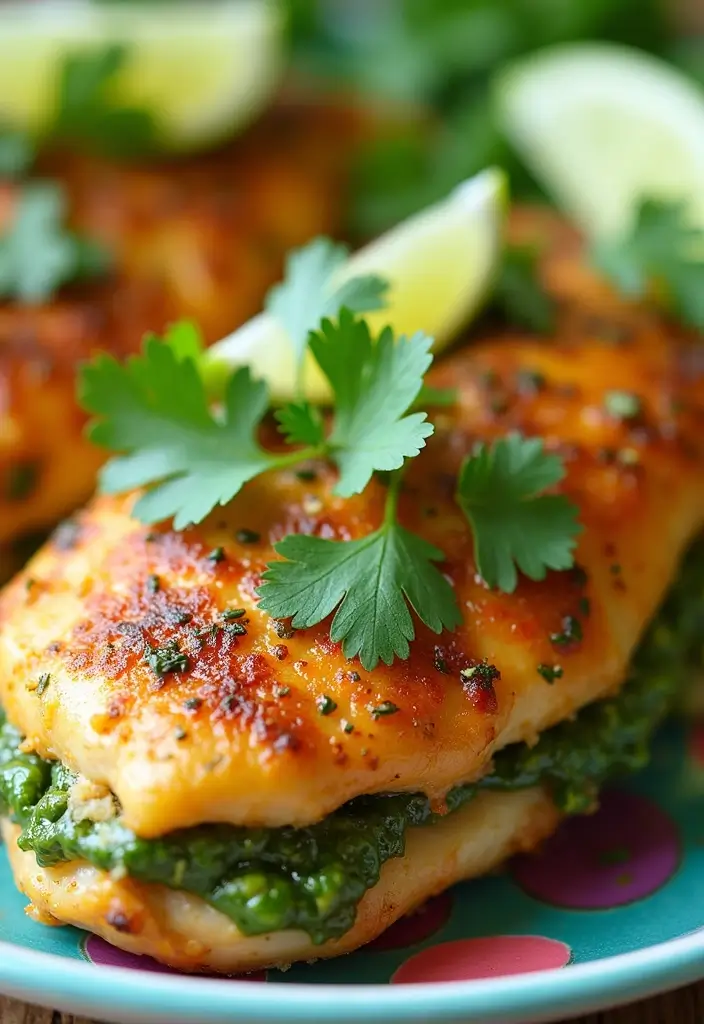 27 Healthy Stuffed Chicken Breast Recipes That Impress - 7. Cilantro Lime Stuffed Chicken Breast