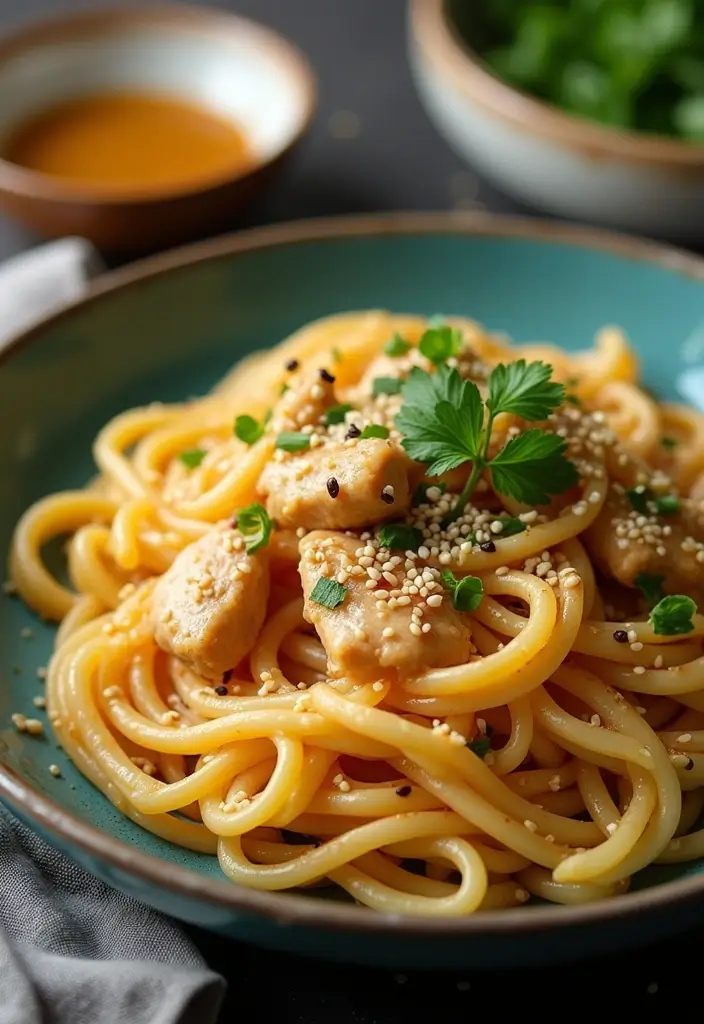 27 Sesame Chicken Recipe Healthy and Savory - 11. Creamy Sesame Chicken Pasta