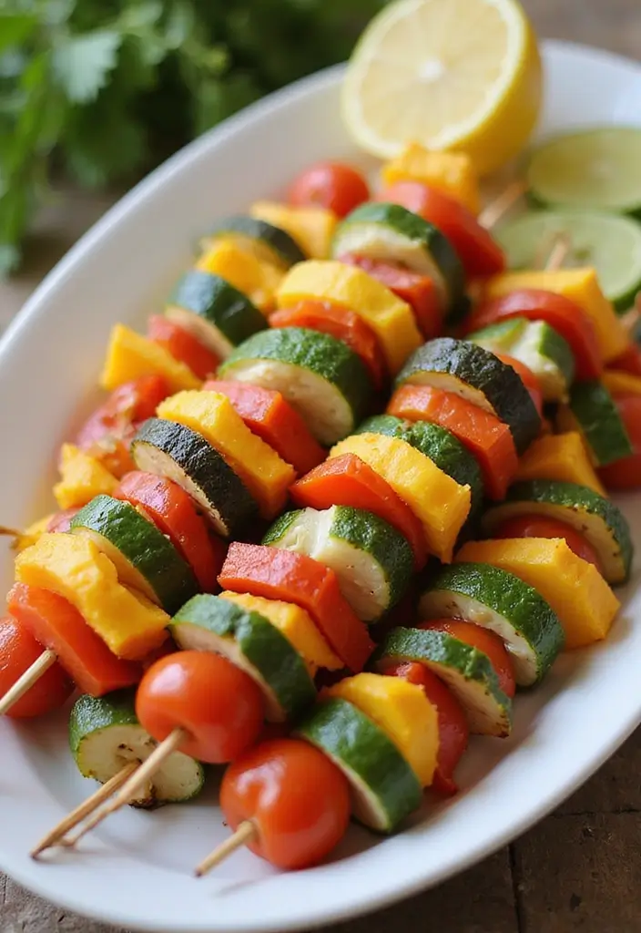 28 Air Fryer Recipes Healthy Low Carb Meals You’ll Love - 27. Air Fryer Veggie Skewers