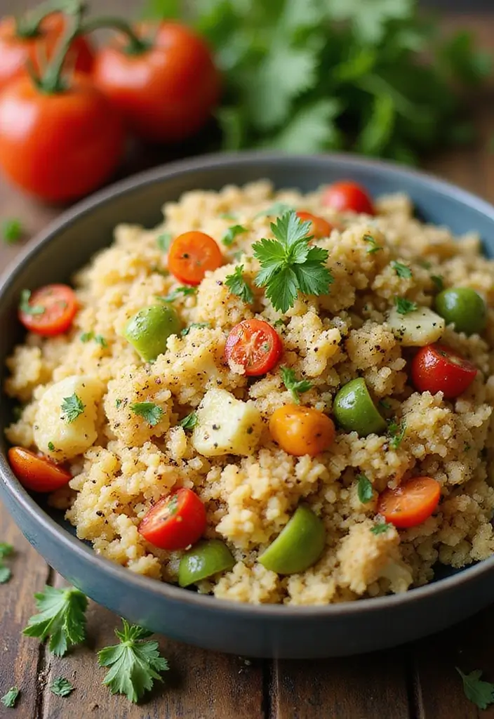 28 Cauliflower Rice Recipes Healthy Low-Carb Sides - 13. Mediterranean Za'atar Cauliflower Rice