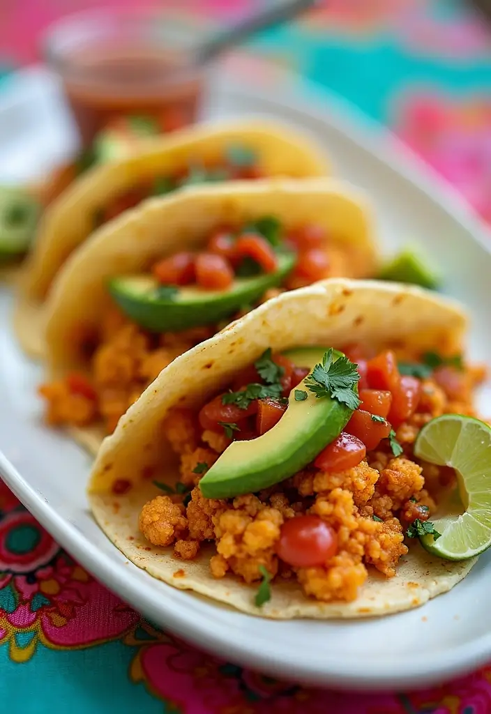 28 Cauliflower Rice Recipes Healthy Low-Carb Sides - 2. Spicy Cauliflower Rice Tacos