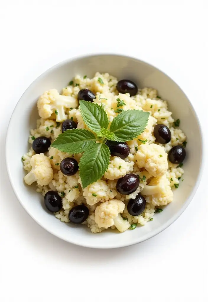 28 Cauliflower Rice Recipes Healthy Low-Carb Sides - 27. Cauliflower Rice with Black Olives