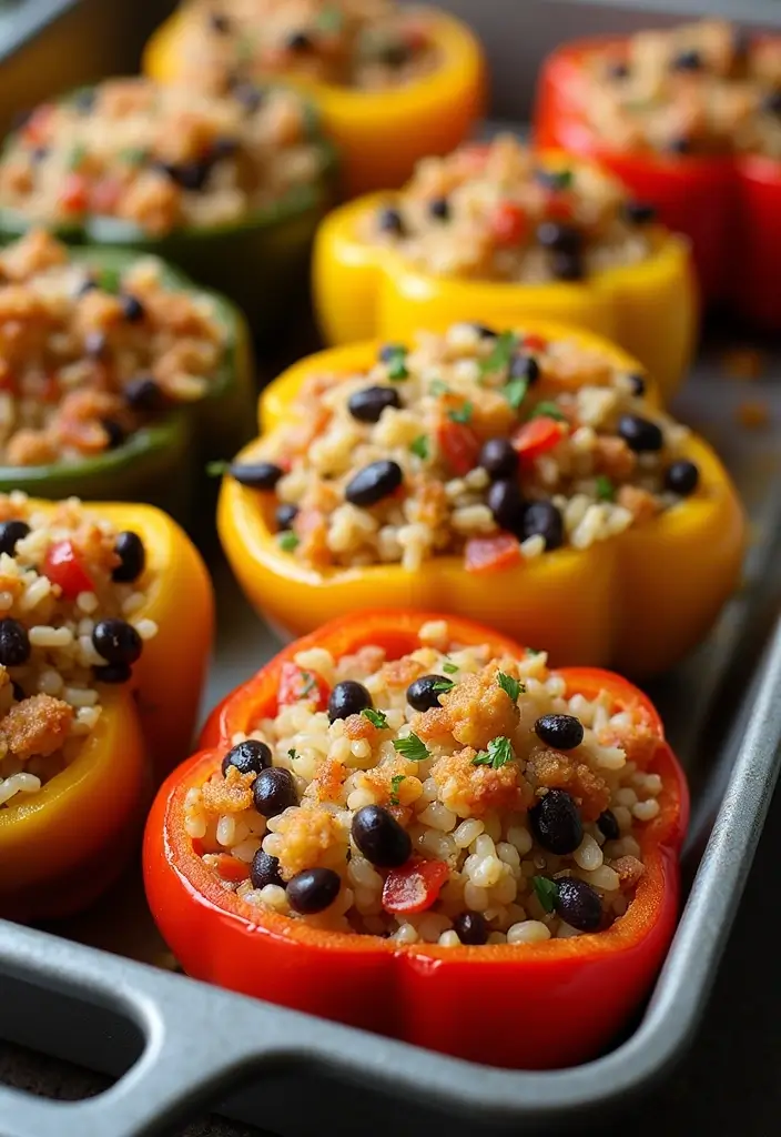 28 Cauliflower Rice Recipes Healthy Low-Carb Sides - 9. Cauliflower Rice Stuffed Peppers