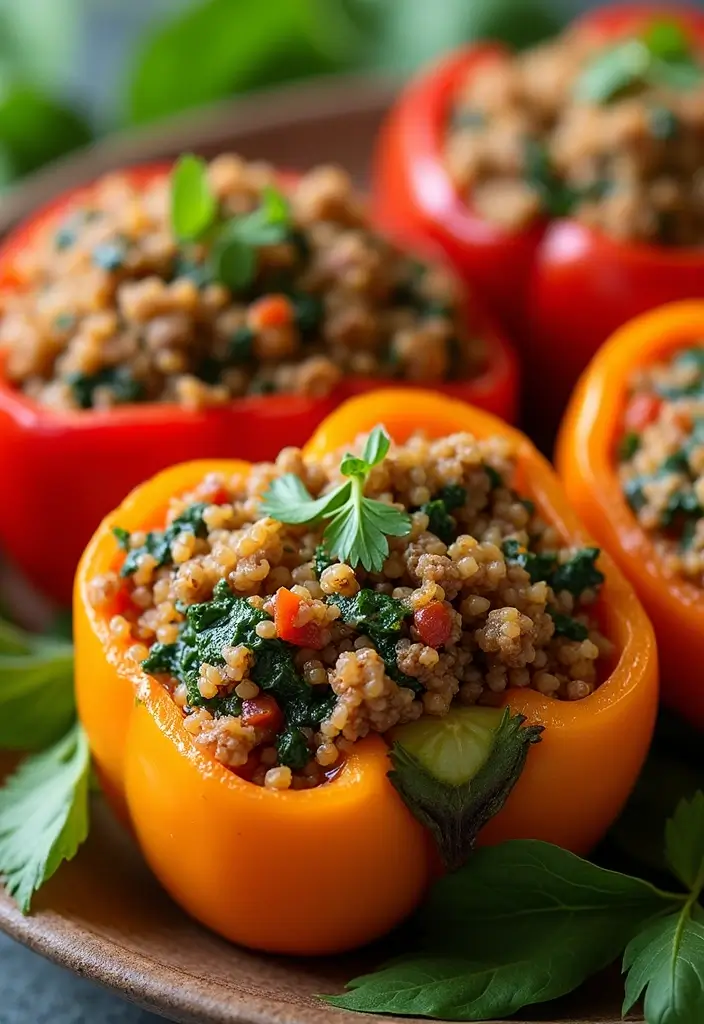 28 Healthy Beef Dinner Recipes That Feel Hearty and Clean - 13. Beef and Spinach Stuffed Peppers