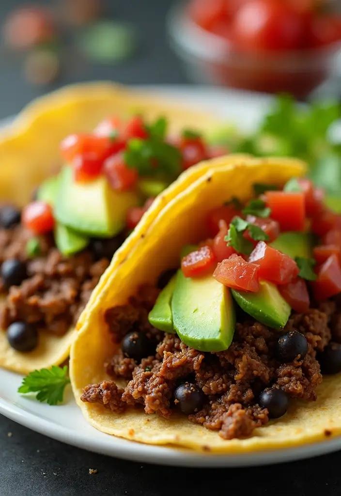 28 Healthy Beef Dinner Recipes That Feel Hearty and Clean - 3. Beef Tacos with Black Beans
