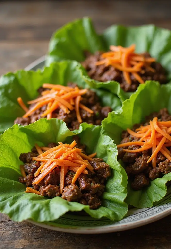 28 Healthy Beef Dinner Recipes That Feel Hearty and Clean - 6. Spicy Beef Lettuce Wraps
