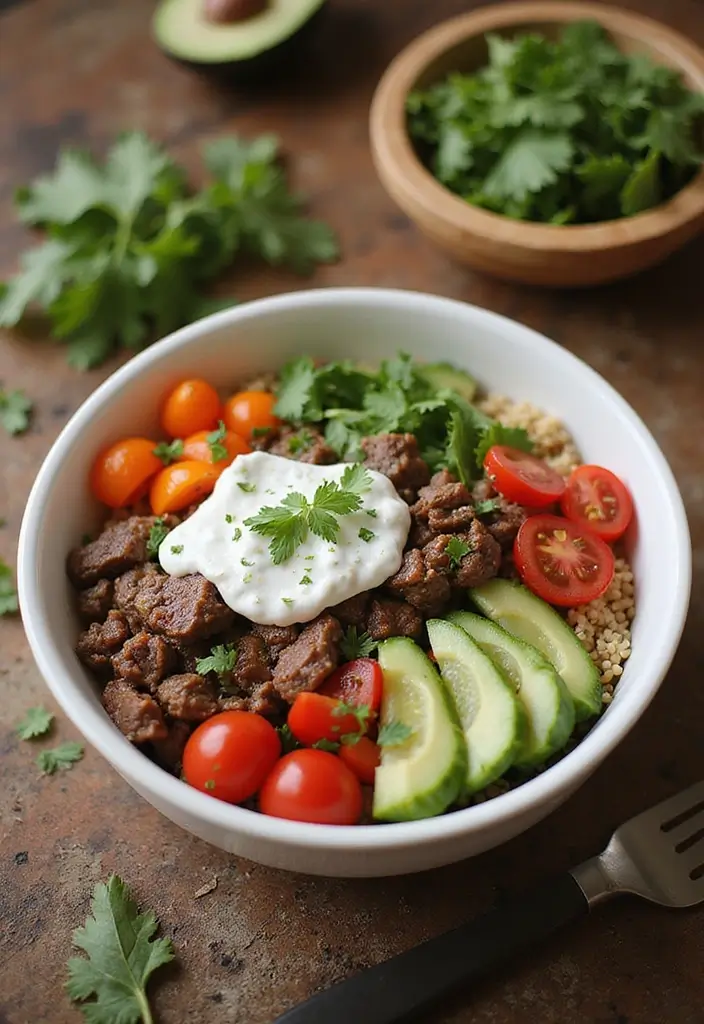 28 Healthy Beef Dinner Recipes That Feel Hearty and Clean - 9. Mediterranean Beef Bowls