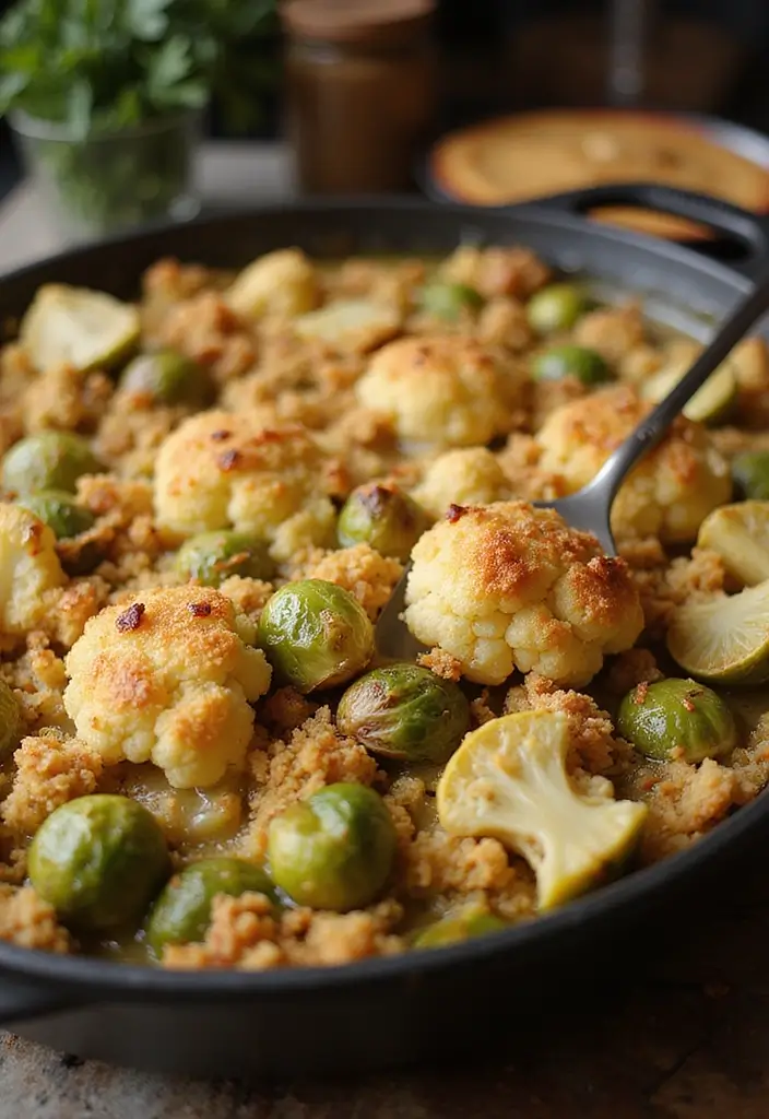 28 Healthy Brussels Sprout Recipes That Taste Amazing - 16. Brussels Sprouts and Cauliflower Gratin