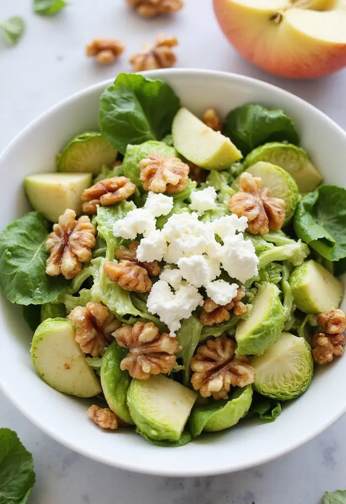 28 Healthy Brussels Sprout Recipes That Taste Amazing - 2. Brussels Sprout Salad with Apples and Walnuts