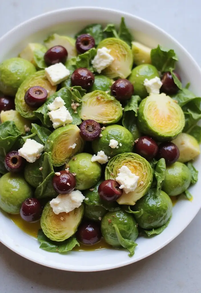 28 Healthy Brussels Sprout Recipes That Taste Amazing - 22. Brussels Sprout and Feta Salad