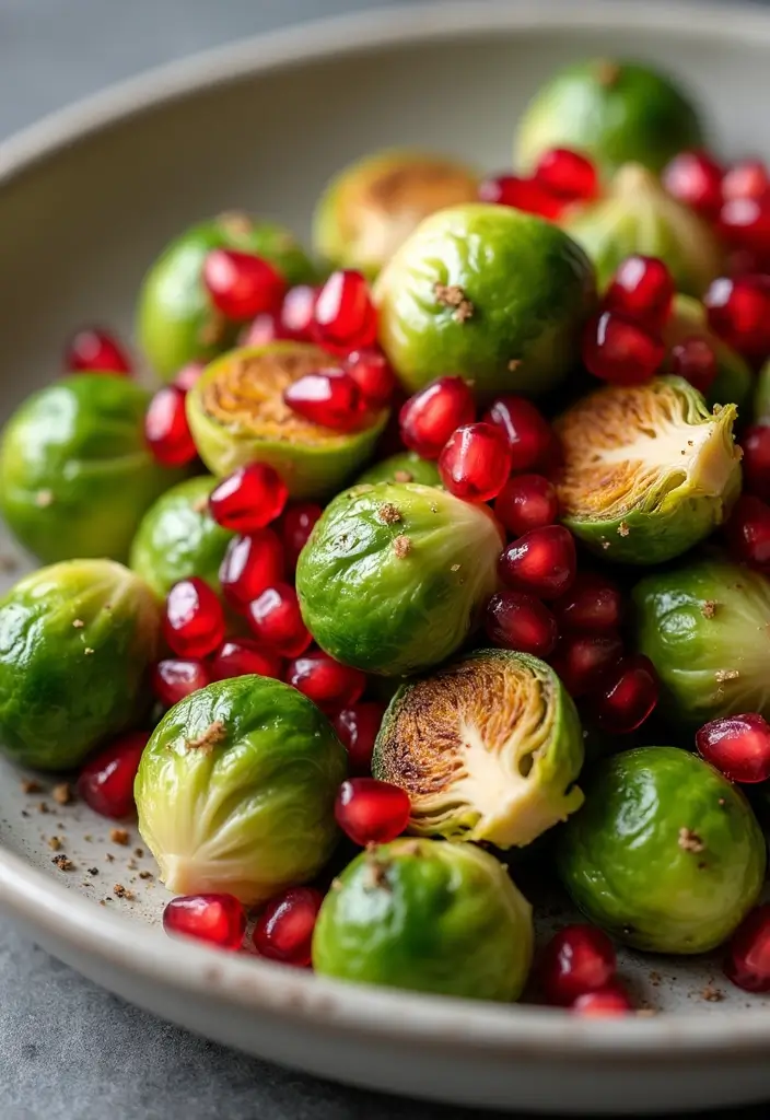 28 Healthy Brussels Sprout Recipes That Taste Amazing - 27. Brussels Sprouts with Pomegranate Seeds