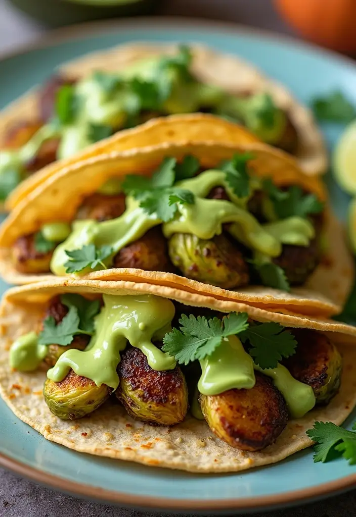 28 Healthy Brussels Sprout Recipes That Taste Amazing - 6. Brussels Sprout Tacos with Avocado Crema