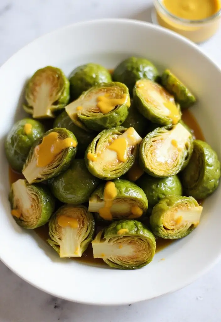 28 Healthy Brussels Sprout Recipes That Taste Amazing - 9. Brussels Sprouts with Mustard Sauce