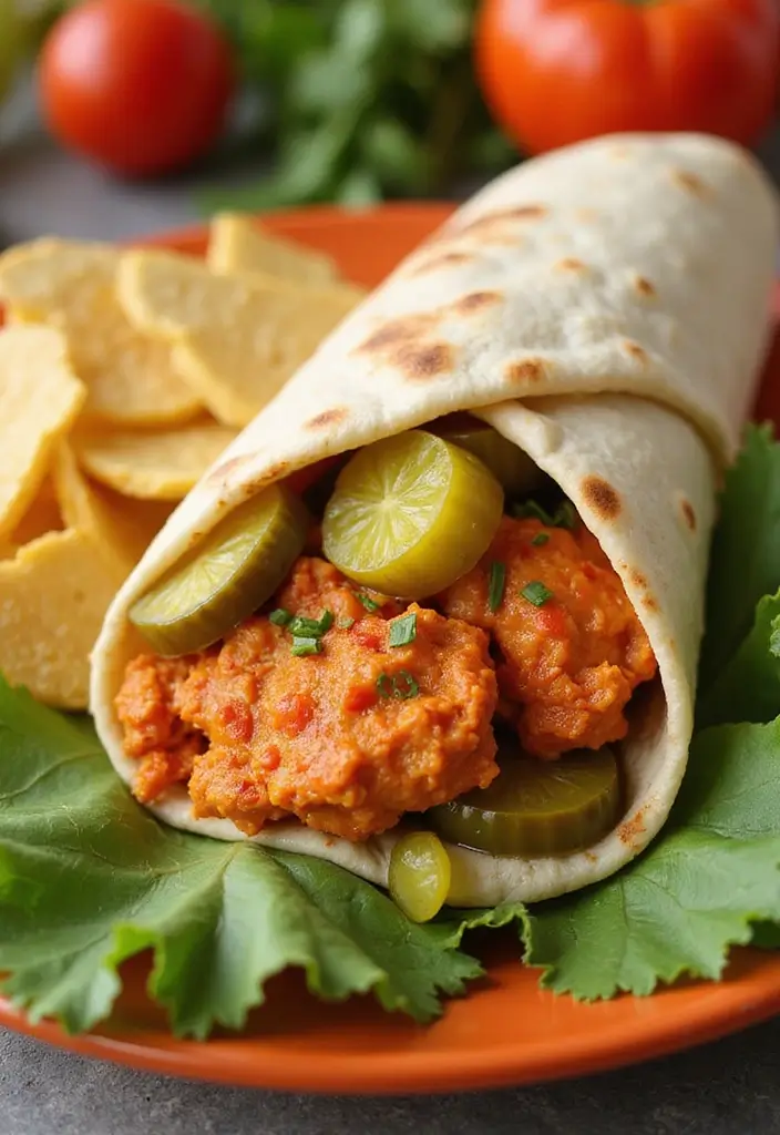 28 Healthy Buffalo Chicken Wraps That Are Spicy and Clean - 10. Buffalo Chicken Wrap with Pickles