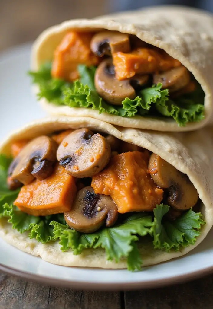 28 Healthy Buffalo Chicken Wraps That Are Spicy and Clean - 14. Buffalo Chicken Wrap with Mushrooms