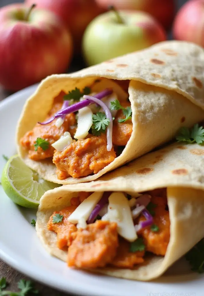 28 Healthy Buffalo Chicken Wraps That Are Spicy and Clean - 21. Buffalo Chicken Wrap with Apple Slaw