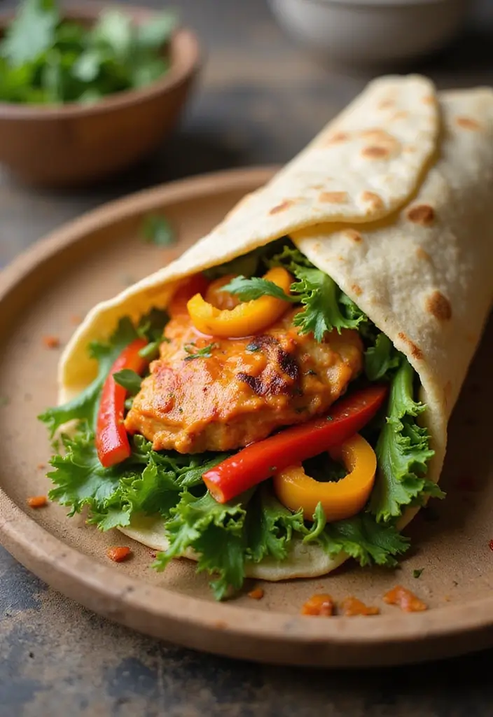 28 Healthy Buffalo Chicken Wraps That Are Spicy and Clean - 24. Buffalo Chicken Wrap with Bell Peppers
