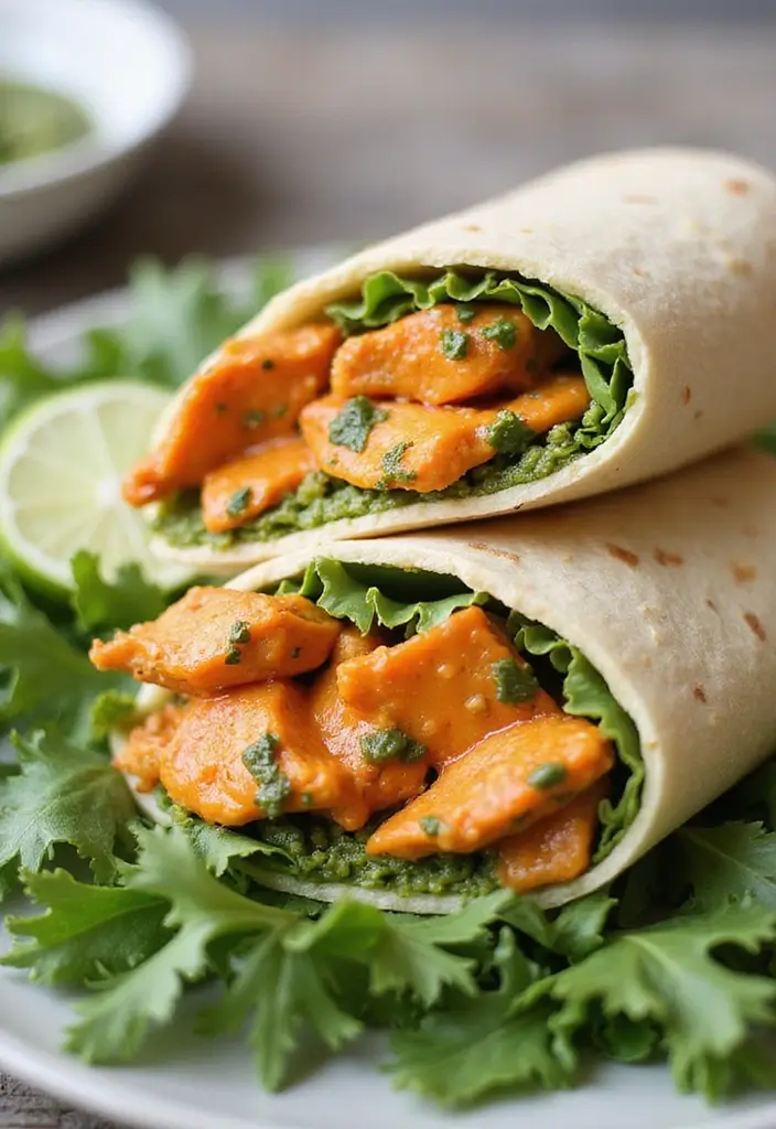 28 Healthy Buffalo Chicken Wraps That Are Spicy and Clean - 26. Buffalo Chicken Wrap with Pesto