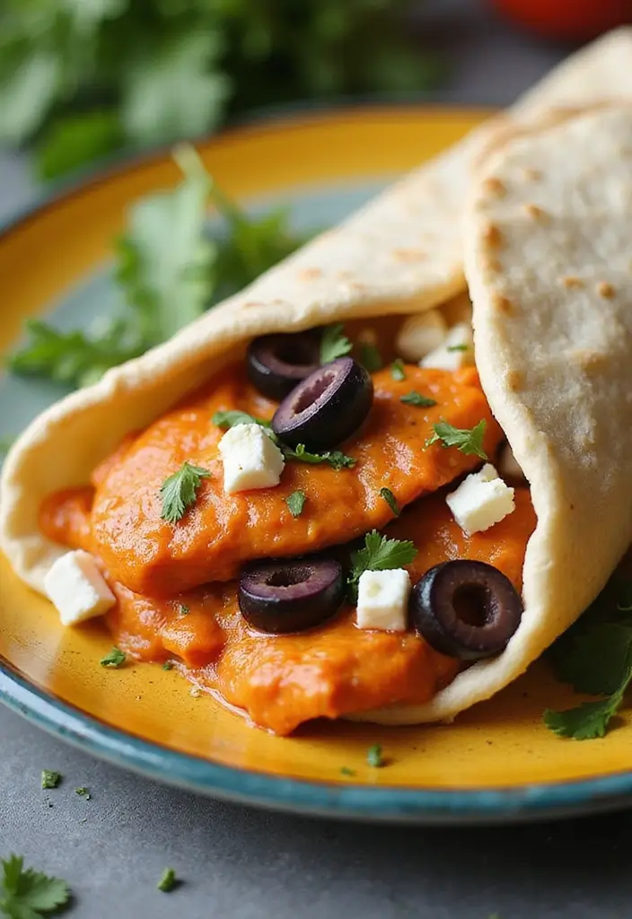 28 Healthy Buffalo Chicken Wraps That Are Spicy and Clean - 4. Mediterranean Buffalo Chicken Wrap