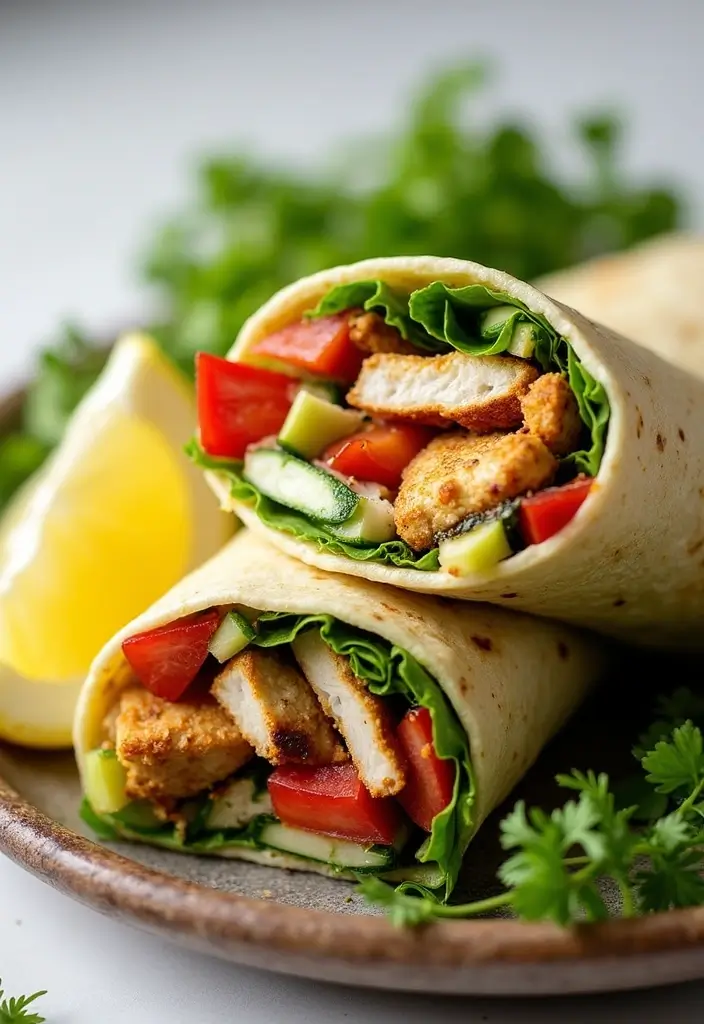 28 Healthy Chicken Lunch Recipes That Travel Well - 1. Lemon Herb Grilled Chicken Wraps