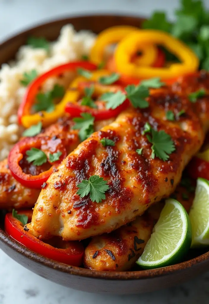 28 Healthy Chicken Lunch Recipes That Travel Well - 13. Chicken Fajita Bowls
