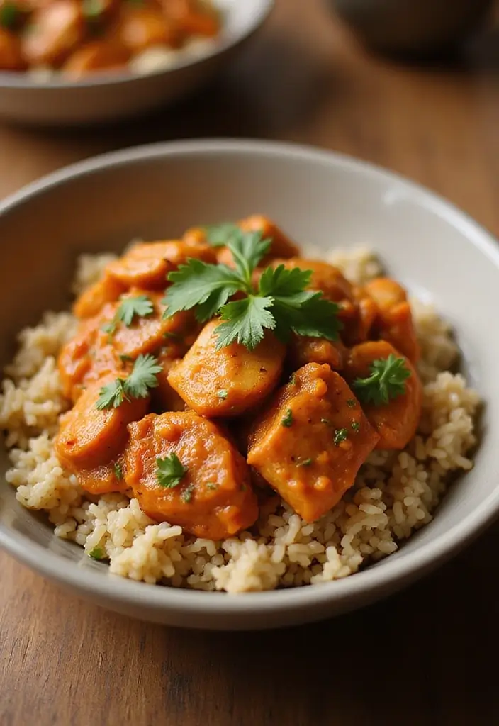 28 Healthy Chicken Lunch Recipes That Travel Well - 14. Chicken Tikka Masala Meal Prep
