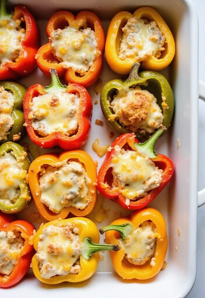 28 Healthy Chicken Lunch Recipes That Travel Well - 17. Chicken and Cheese Stuffed Peppers