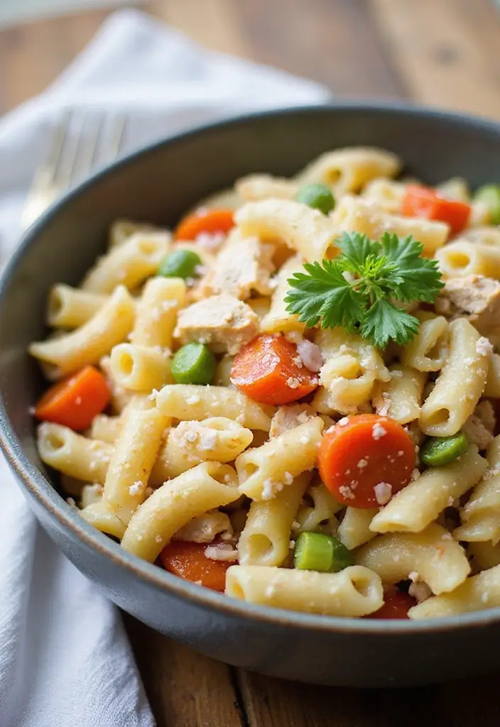 28 Healthy Chicken Lunch Recipes That Travel Well - 18. Chicken Ranch Pasta Salad