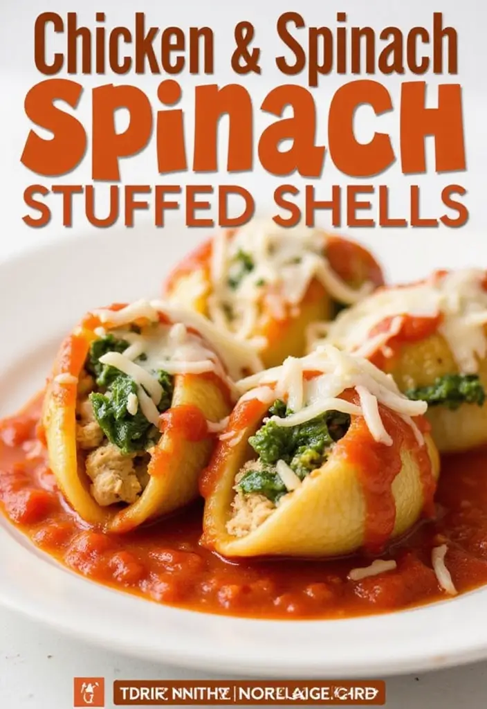 28 Healthy Chicken Lunch Recipes That Travel Well - 25. Chicken and Spinach Stuffed Shells