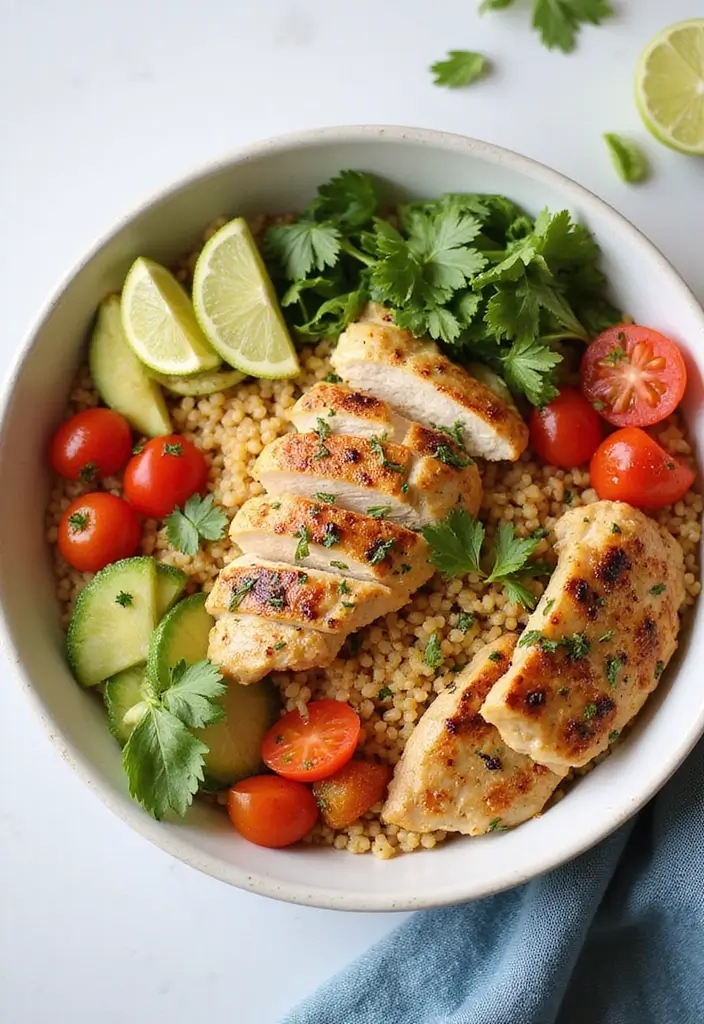 28 Healthy Chicken Lunch Recipes That Travel Well - 5. Mediterranean Chicken Bowls