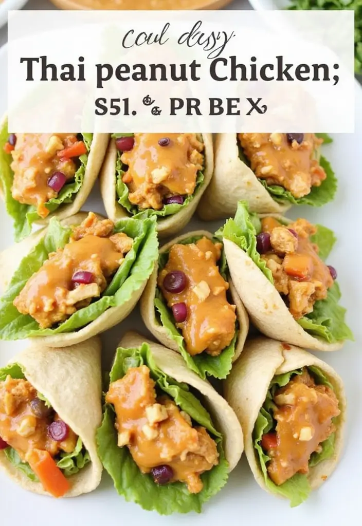 28 Healthy Chicken Lunch Recipes That Travel Well - 8. Thai Peanut Chicken Wraps