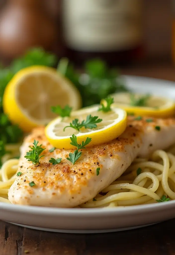 28 Healthy Chicken Piccata Recipes That are Light and Lemony - 14. Lemon Mustard Chicken Piccata