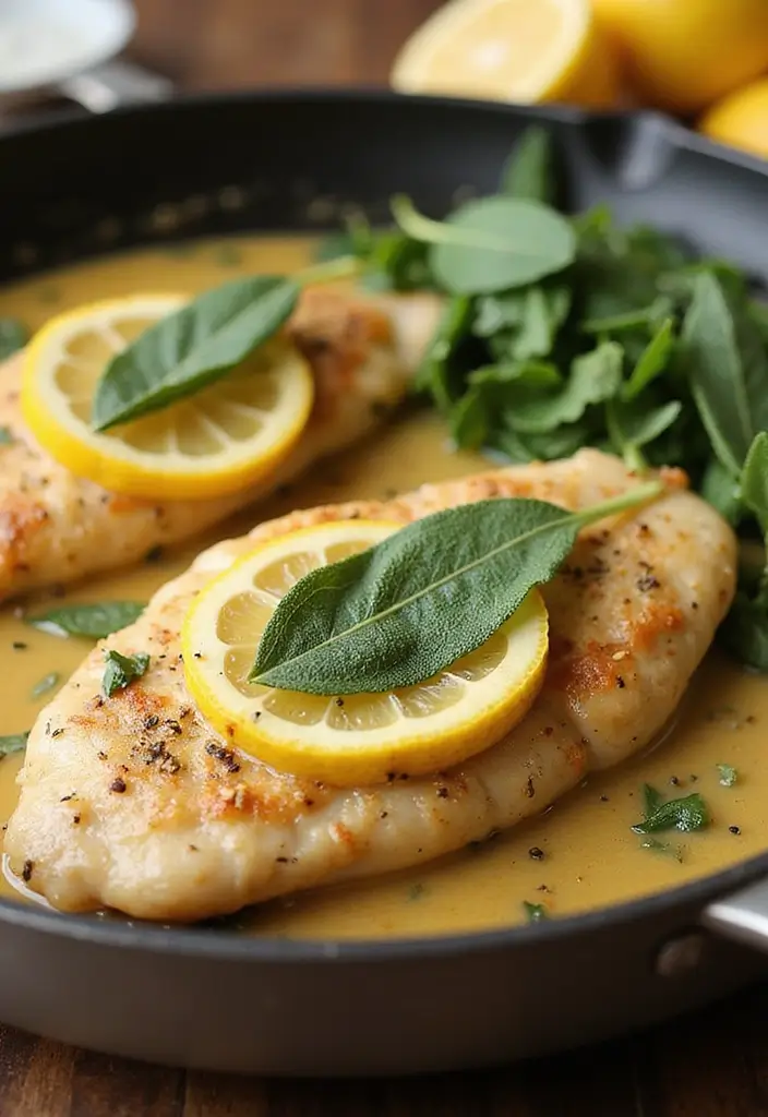 28 Healthy Chicken Piccata Recipes That are Light and Lemony - 15. Lemon Sage Chicken Piccata