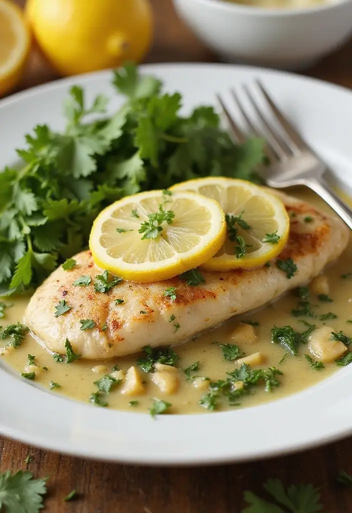28 Healthy Chicken Piccata Recipes That are Light and Lemony - 17. Lemon Cilantro Chicken Piccata