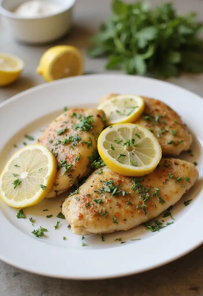 28 Healthy Chicken Piccata Recipes That are Light and Lemony - 23. Lemon Garlic Herb Chicken Piccata
