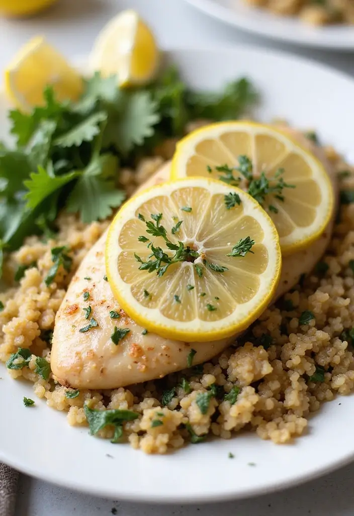 28 Healthy Chicken Piccata Recipes That are Light and Lemony - 27. Lemon Herb Quinoa Chicken Piccata