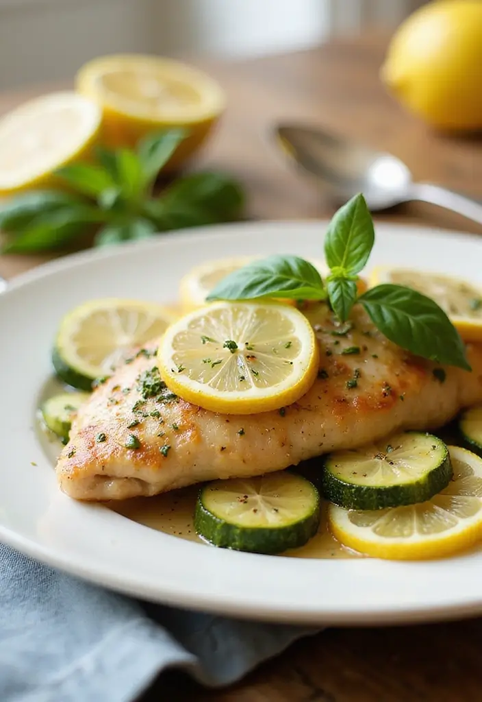 28 Healthy Chicken Piccata Recipes That are Light and Lemony - 28. Lemon Zucchini Chicken Piccata