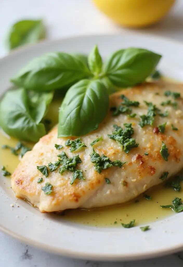 28 Healthy Chicken Piccata Recipes That are Light and Lemony - 5. Lemon Basil Chicken Piccata