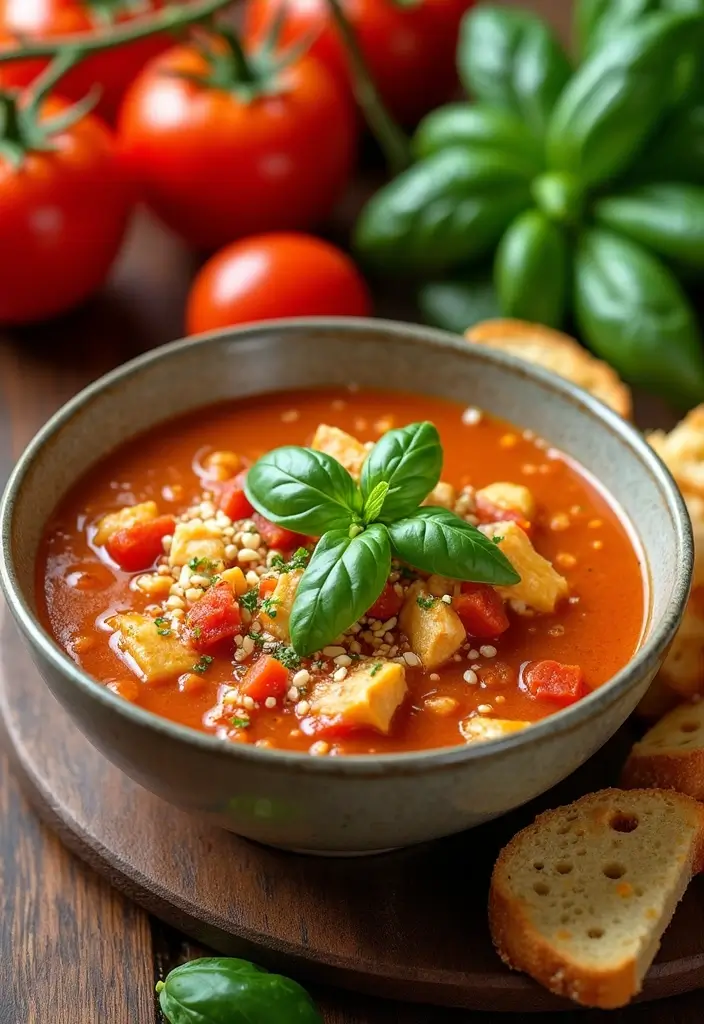 28 Healthy Chicken Tortilla Soup Crock Pot Recipes That Cook Themselves - 13. Tomato Basil Chicken Tortilla Soup