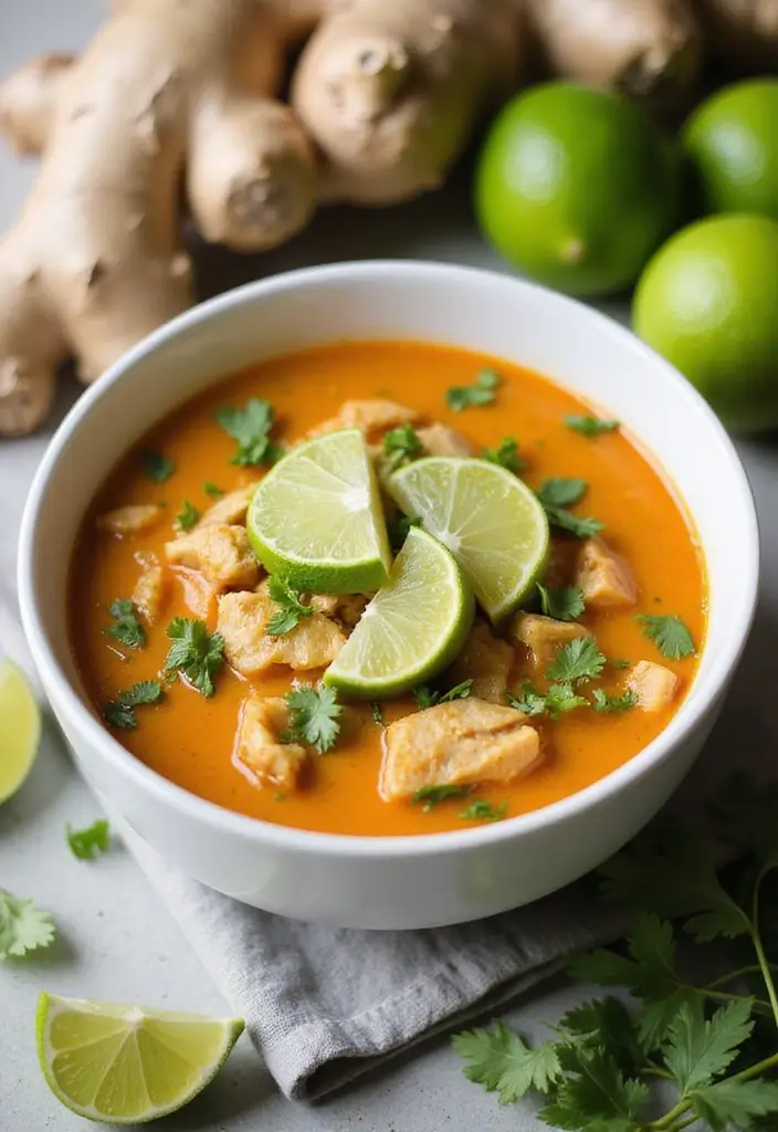 28 Healthy Chicken Tortilla Soup Crock Pot Recipes That Cook Themselves - 14. Ginger Lime Chicken Tortilla Soup