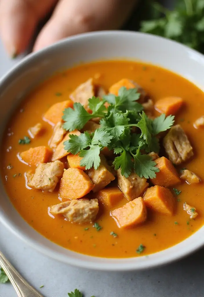 28 Healthy Chicken Tortilla Soup Crock Pot Recipes That Cook Themselves - 17. Sweet Potato Chicken Tortilla Soup