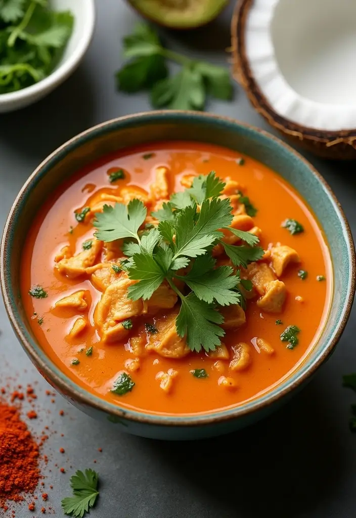 28 Healthy Chicken Tortilla Soup Crock Pot Recipes That Cook Themselves - 18. Thai Spiced Chicken Tortilla Soup