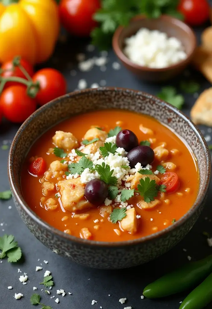 28 Healthy Chicken Tortilla Soup Crock Pot Recipes That Cook Themselves - 21. Mediterranean Chicken Tortilla Soup